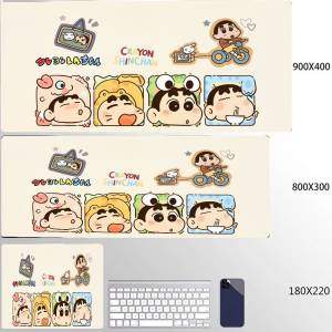 Bandai | Anime Cartoon Mouse Pad C-Crayon Shin-chans Mouse Pad Peripherals Computer HD Gamers Locking Edge Non-slip Keyboard PC Desk Mat