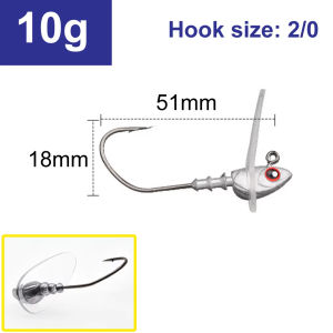 MrLurion 3.5g 5g 7g 10g 14g 3/10Pcs Loud Rattling Deep Dive with Big Noisy Lip Jig Head Fishing Hooks for Soft Worm Lure Baits