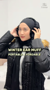 TREVOR Winter Ear Muff – Windproof Full Ear Coverage Xtra Warm Double-Layer Fleece Plush Portable Foldable Adjustable Earmuff Musim Sejuk 冬季耳罩保暖