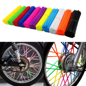 SEAMETAL 72pcs Bicycle Wheel Spoked Protector Wraps 24cm Wheel Rim Spoke Wrap Kit For Motorcycle Bike Decoration Accessories