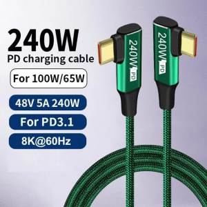 Cáp Sạc Nhanh 240W USB Type-C Chất Liệu Nylon Bền Bỉ Truyền Dữ Liệu Và Cấp Nguồn Tốc Độ Cao USB-C To USB-C