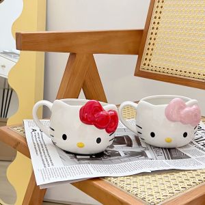 Cốc Cà Phê Hellokitty Dễ Thương Bằng Gốm Sứ 300-400ml Phong Cách Mỹ Dùng Tại Nhà Văn Phòng Cho Cặp Đôi