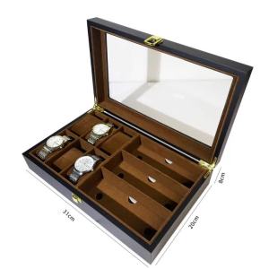 HOT Handmade Luxury Wooden6/10/12 Grids Watch Boxes Watches Display Case Jewelry Holder Storage Organizer for Watch Holding