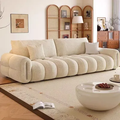 French Style Chenille Puff Sofa
