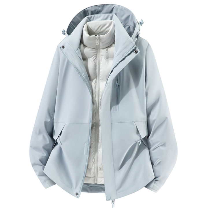 Mexican | Áo Khoác Lông Vũ 3-trong-1 Màu Xanh Ánh Trăng Dày Có Tính ...