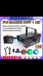 Bosca Haze Fog Machine 600W Wireless Remote Control with Lights LED Colorful Smoke Fog Ejector Stage Party Club Bar