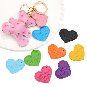 38x32mm 5pcs/bag Leather Letter Love Pendant Keychain For DIY Fashion Jewelry Accessories
