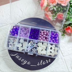 Manik beads monte bening pastel Pasir set Box - Manik2 Mote Payet Pasir Paket DIY kerajinan gelang cincin labubu