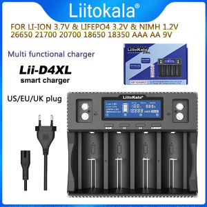 Liitokala | LiitoKala Lii-D4XL Bộ Sạc Pin Thông Minh Cho 18650 21700 26650 AAA NiMH NiCd Li-Ion LiFePO4 Thiết Bị Sạc Nhiều Pin Chạy Bằng USB