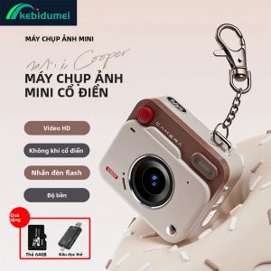 Máy Ảnh Mini Cổ Điển Kebidumei Màn Hình HD 1080P Với Thẻ TF 64GB Và Đầu Đọc Thẻ Máy Ảnh Du Lịch Kỹ Thuật Số Có Móc Khóa Dành Cho Trẻ Em
