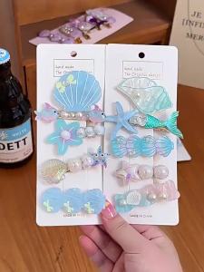 ENEN | Mermaid Princess Style Childrens Hair Clip Ocean Series Non-harmful Decorative Adornments