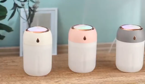 Portable Mini Humidifier with Colorful Night Lights 330ml Small Cool Mist Humidifier USB Personal Desktop Air Humidifier for Baby Bedroom Travel Office Home Car Auto Shut-Off 2 Mist Modes Quiet