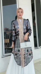 Yesaya Outer Brukat Atasan Tunik Muslim Wanita Full Bordir Outfit Kondangan 26565 Part 1