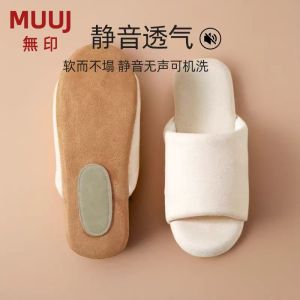 รองเท้าแตะพื้นยางกันลื่นแบบเงียบสำหรับใช้ในบ้าน ทรงหัวมน ขนาดใหญ่ สำหรับผู้ชายและผู้หญิง รองเท้าแตะผ้าฝ้ายสำหรับใช้ในบ้าน