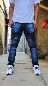 Celana Kargo Panjang Biru - Celana Pria - Celana Kargo Bikers- Celana Panjang Pria Stret - Longpants Kargo - Celana Panjang Murah - Celana Cargo Kasual - Celana Musik - Celana Raider - Celana Bikers - Outfit Pria