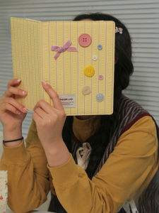 Original LAGOMLAB Checkered Fabric Button Monthly Lunar Plan Notebook Cover Gift Box Handmade Journal Book Cloth Case