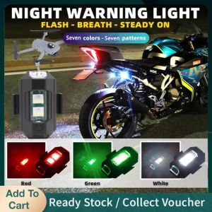 New Updated Rechargeable Strobe Lights 1 PC (Magnetic) for RC Fixed Wing Aircraft Aircraft Helicopter DIY Parts Wireless LED Flash LED Position Lights USB Charging Cable In Stock + High Quality 3 Colors/4 Colors/7 Colors
