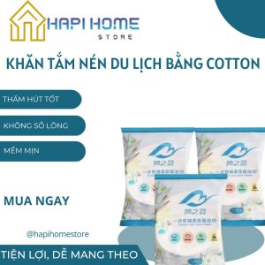 Khăn Tắm Du Lịch Dạng Viên Nén Tiện Dụng Chất Liệu 100 % Cotton Thấm Hút Tốt Mềm Mịn Kích Thước 70*140 cm