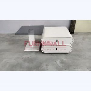 Furnimall Wooden 2in1 Light Luxury Coffee Table +Side Table/360° rotatable coffee table +drawer/Meja kopi Mewah/ 轻奢咖啡桌