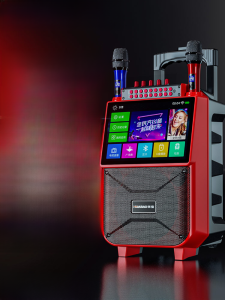 Huabao Outdoor Square Dance Sound System with Display Screen Home K-Song Microphone Pull Rod Speaker KTV Integrated Machine