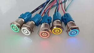 1set 16mm 12-24V/220V LED Metal Button Switch Light Self-Lock/Momentary Reset Button