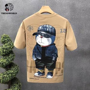 Cartoon Printed Short Sleeved T-shirt for Boys in Summer 2024 Mens Handsome T-shirt
