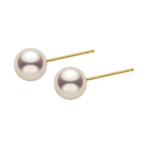 Helas | Minimalist High-luster Akoya Pearl Stud Earrings 9K Gold