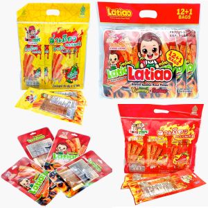 Latiao Spicy Snack 1 Pack - [12pcs Hubab Crispy / Tao Kae Nia Latiao / Mini Latiao 72s / Abang Latiao ]