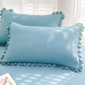 Summer Ice Silk Pillowcase Set Cool Sensation Space Layer Polyester Fiber Universal Machine Washable Bedding Accessories