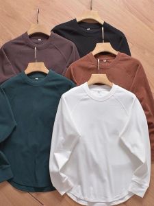 Double-Sided Fleece Long Sleeve round Neck Mens Base Shirt Soft Warm Comfortable Autumn Winter Hoodie Casual Loose Fit Self-Heating Non-Shrinkage