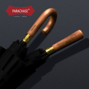 บิ๊กร่มผู้ชายผู้หญิงฝนสองชั้น Windproof 8ซี่โครงไม้ยาวจับร่มอัตโนมัติที่แข็งแกร่งกอล์ฟร่มแบรนด์หรูที่มีคุณภาพร่มเดินทาง