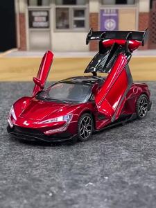 MAKEDA | 1:24 Toy Model Sports Car YANGWANG U9 Apollo IE Alloy Diecast Pull Back Sound Light Doors Opened Ornament Supercars for Friends