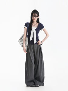 zuocisankon | Ribboned Two-Piece Style Short Sleeve T-Shirt