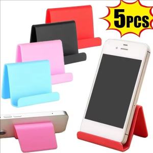 5PCS Candy Color Lazy Phone Holder / Plastic Desk Mobile Phone Mount / Universal Smart Mobile Phone Fixed Support Frame / Mini Portable Holder Bracket for Smartphone