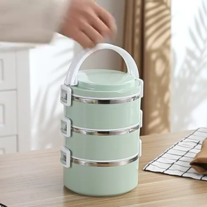 Stackable Thermal Lunch Box Insulated lunch box 2/3 Layers Stainless Steel Lunch Box Thermo Bento Box Lid Portable Tableware