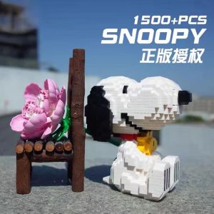 HSANHE S050-S055 S056-1-S056-6 การอนุญาตของแท้ สนูปปี้ ตัวต่อ น่ารักๆ อนิเมะ การ์ตูน peanuts snoopy โมเดล ชุดตัวต่อ