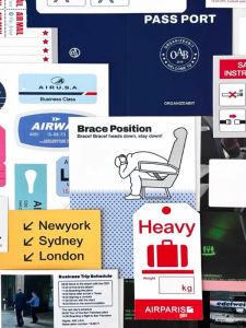 Vintage Airport Travel Ins Style Stickers Postcards DIY Decor Set