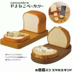 Resin Japanese Groceries ZAKKA Toast Bread Cat Lazy Mobile Phone Holder Tablet IPAD bracket