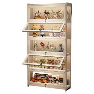 ZHUSHANXIA | 3-Sided Transparent Lighted Lockable Acrylic Display Case