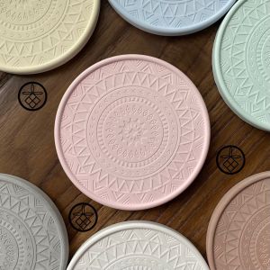 Coaster Diatomite | Super Absorbent | Round | Gift Christmas Xmas Present | Cups Mug | Beautiful Designed | pot mat | long lasting | planter base saucer | cupcake holder | trinket dish | decoration | jewel tray | Nordic style | candle holder | dining bar