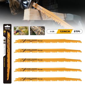 TOLESA 5 Lưỡi Cưa Cắt Tỉa Gỗ Chuyển Động Qua Lại 5 Lưỡi Cưa TPI Màu Xanh Lá Cây CRV Để Xây Dựng Gỗ & Cắt Ống Nhựa PVC - Home DIY