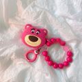 Cute Silicone Strawberry Bear Lanyard Compatible with Apple AirPods4/3 Gen pro Protective Case And Bluetooth Earphone Cover. 