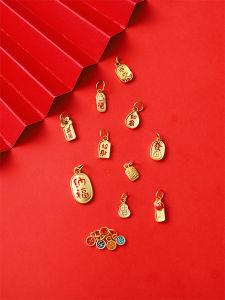 Handmade Sand Gold Lucky Charm Pendant Beaded Bracelet DIY Accessories Fashion Jewelry Handmade Craft Supplies Lucky Attraction