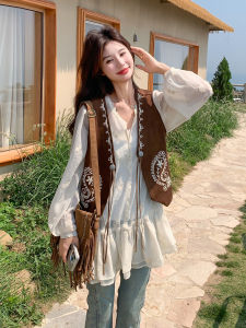 Bohemian Style Vacation Feel Dress Set Womens Loose Fit Two Piece Suit Autumn New Arrival Casual Wear Polyester Fiber