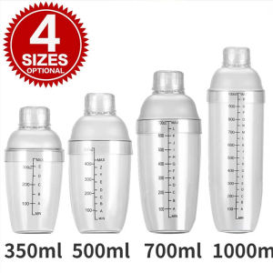 Food Grade PC Material Cocktail Shaker Drink Shaker Milk Tea Bartender Drink Mixer Transparent Graduated Shaker