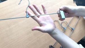 Trouser Hangers with Clips Household stainless Steel Pants Hanger Organizer Clothes Hanging Rack