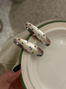 Happy Little Live ~ Metal Color Polka Dot Barrettes Sweet Cool Cold Fancy Forehead Side Broken Hair Duckbill Clip