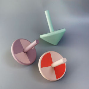 Muted Color Wooden Spinning Top Toy for Photography 3-6 Years