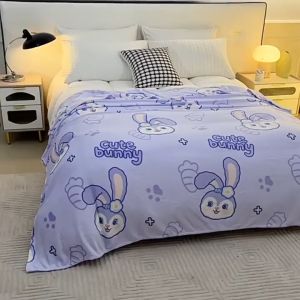 【พร้อมส่ง】ผ้าห่ม ผ้าสักหลาด พิมพ์ลายหมีน่ารัก อเนกประสงค์ ขนาด 100x150 ซม. สําหรับเด็ก
