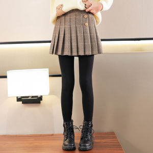 Girls Fleece Lined Skirt Pants Casual Long Trousers for Spring Autumn Winter Childrens Clothing Fake Two-Piece Set Kids Outfits